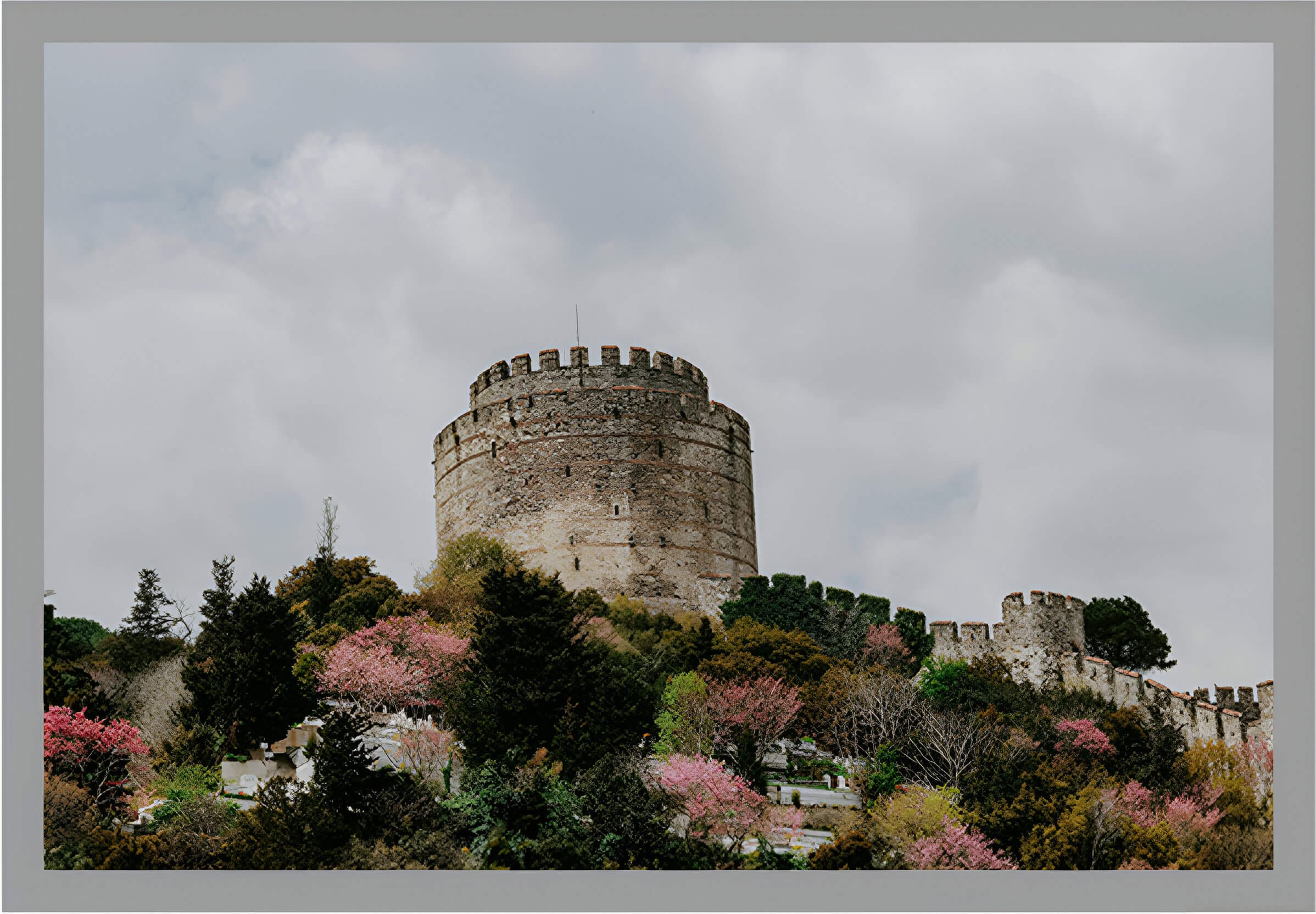 A castle like building on top of a hill.